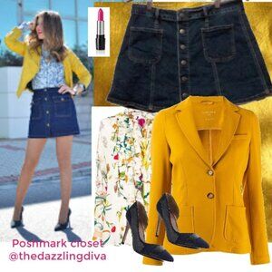 Altar'd State Button Up Jean Skirt Medium